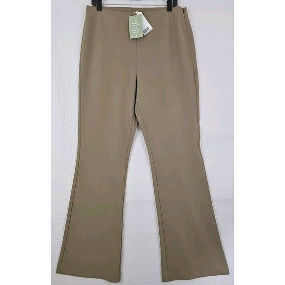 H&M ~ Woman Size 14~ Green High Rise Bootcut Career Wear Slacks Side Zipper NWT. - Picture 8 of 9